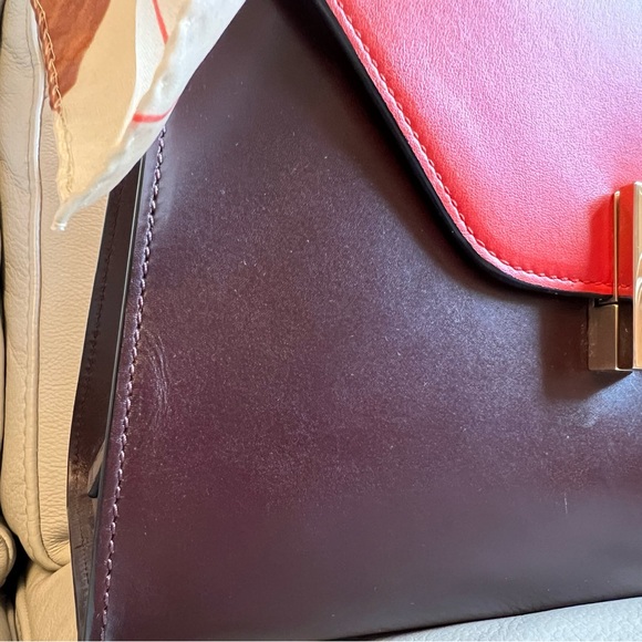 Valextra Iside Medium Red Maroon top handle shoulder bag - Picture 4 of 9
